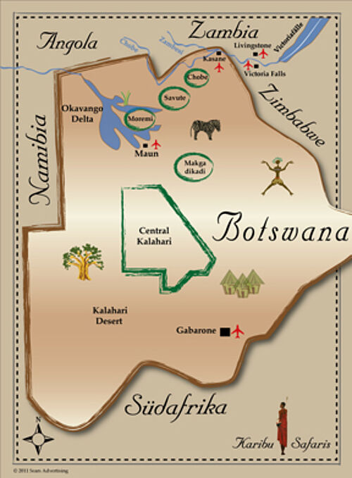 Karte von Botswana
